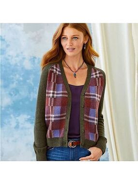 SUNDANCE CATALOG ‘Clare’ Plaid Cardigan